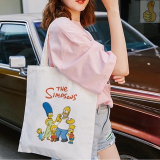 Simpsons de dibujos animados lindo impresión estudiante compras bolso divertido impresión bolsas de lona lindo bolso de estilo coreano bolsas