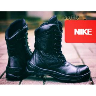 Pdl zapatos de los hombres de cuero genuino cremalleras de la correa militar del ejército botas de seguridad del dedo del pie de acero trabajo y seguridad Nike Athena