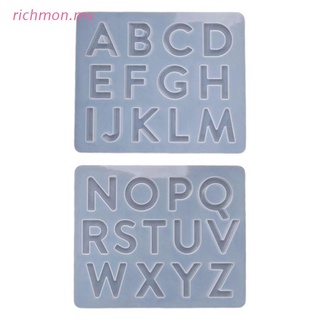richmo Crystal Epoxy Resin Mold Letter Numbers Silicone Pendant Casting Mould Handmade DIY Crafts Jewelry Making Tools