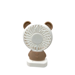 Mini ventilador en forma de oso, portátil con luz