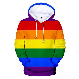 Gay Hoodie Lgbt Rainbow Flag Sweatshirt Pride Colorful Rainbow Gay Home Clothing Gay Organization Streetwear