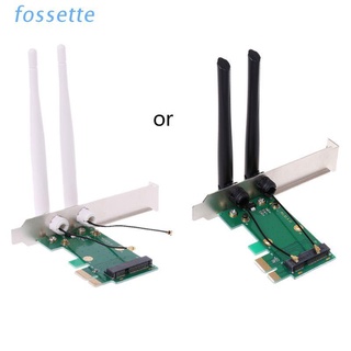 Foss tarjeta inalámbrica WiFi Mini PCI-E Express a PCI-E adaptador 2 antena externa PC (1)