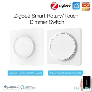 EU ZigBee Smart Rotary/Touch Light Dimmer Switch Life/Tuya APP Mando A Distancia Funciona Con Alexa Google Assistants grehfd