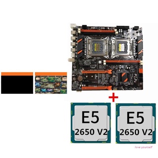 [Fresh] X79 Dual INTEL E5 2650 V2 CPU Motherboard DDR3 x 4 PCI-E 16X SATA3.0 USB3.0 PCI-E NVME M.2 Support LGA 2011 GPU for Xeon