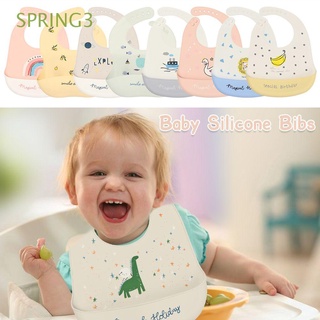spring3 portátil bebé silicona baberos suave pick arroz bolsillo niños delantal lindo impermeable bebés saliva toalla de seguridad niños alimentación
