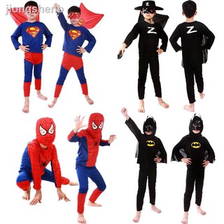 ▽ ♘ ■ Disfraz De Superhéroe Para Niños Spiderman Batman Superman Cosplay Trajes De Ropa 3Pcs2021 PW9g
