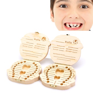 omg* niños caja de dientes organizador bebé guardar dientes de leche caja de almacenamiento de madera para niño y niña