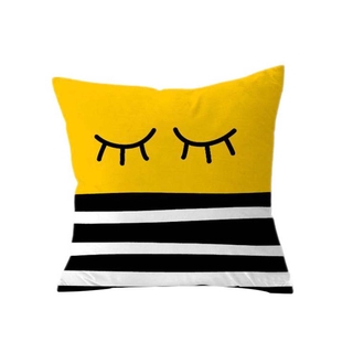 FASHION-Pillowcase patrón geométrico letra Animal impresión cremallera cierre cuadrado
