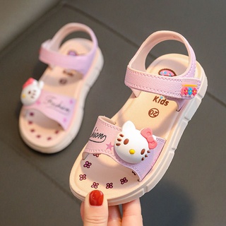 Sandalias De Las Niñas Verano 2022 Nuevo Estilo Primavera Otoño Solo Zapatos Suela Suave Princesa Hello Kitty Niños T