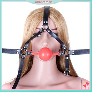 48mm Big Ball Gag Faux Leather Head Harness Mask Opened Mouth Adult Sex Toys (1)