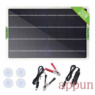 APPUN-Panel Solar , Alta Eficiencia Flexible De Cristal Único Cargador Portátil Batería Para Carga De Coche Camping Viaje