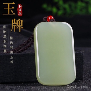 Xinjiang Hetian Jade Real Jade Tranquility and Peace Plate Lucky Pendant Pendant Men and Women Couple Jade Necklace Pendant Lucky Pendant Jade Pendant