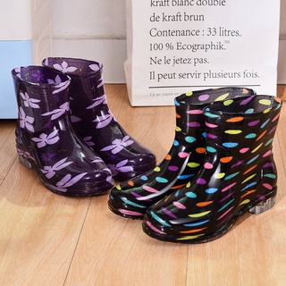 Botas de lluvia botas de lluvia tubo corto moda antideslizante zapatos impermeables