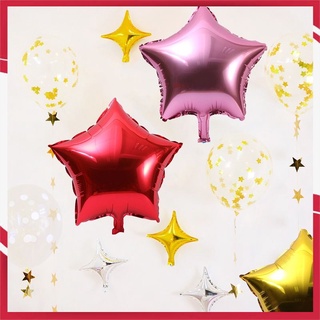 10 globos de papel de aluminio en forma de estrella, globos pentagramas de 5 pulgadas, fiesta de cumpleaños &amp; Decoración de boda