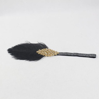 [[2]] negro flapper pluma fascinador diadema tocado accesorios para el cabello