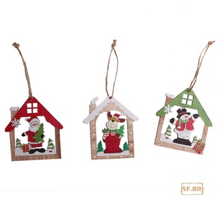 Lindo mini Ornamentos De madera De colores Para decoración De fiesta De navidad/jardín De niños (8)