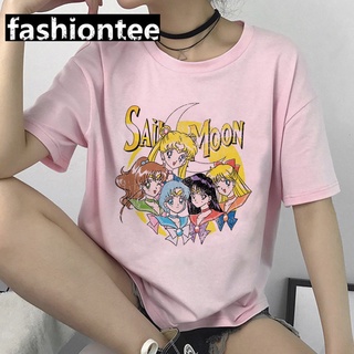 Sailor Moon Harajuku 90S camiseta Kawaii marinero luna divertido de dibujos animados rosa T estética lindo camiseta japonesa Anime Tee tops