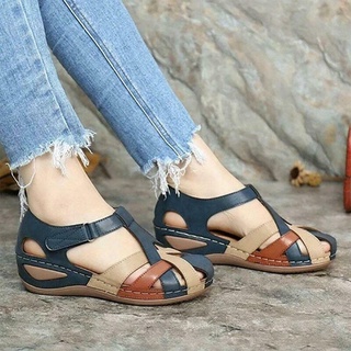 las mujeres sandalias impermeables león redondo femenino zapatillas al aire libre casual cómodo f0o5 (8)