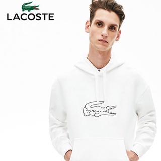 Lacoste cocodrilo francés ropa de los hombres otoño e invierno moda simple mismo color logotipo con capucha casual suéter de los hombres desgaste sh9578