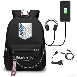 attack on titan mochila de carga usb bolsa escolar oxford tela estudiante de alta calidad