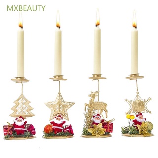 Mxbeauty - candelabro de escritorio, soporte para velas, copo de nieve, Santa Claus, Metal, navidad, decorativo, adorno de navidad