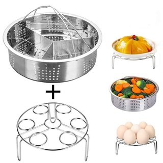 3 cestas de vapor con rejilla de vapor de huevo, divisor para cocina (2)
