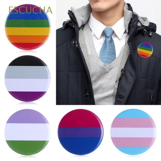 escucha 1/2pcs broche de ropa solapa gay insignia denim broches accesorios de joyería hombres mujeres arco iris tinplate pins sombrero decoración collar pin