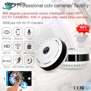 [listo] 360 grados de seguridad del hogar cámara IP 960P Smart Panorama IPC P2P inalámbrico ojo de pez lente CCTV Wifi cámara bebé Monitor CARM
