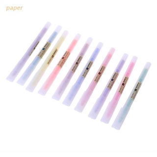 papel 10 pzs pluma fluorescente delineador suave/marcador de color/suministros escolares