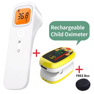 Oxímetro De Pulso De Dedo Para Bebé Pediátrico SpO2 PR Recargable Niños Termómetro De Frente Sin Contacto (1)