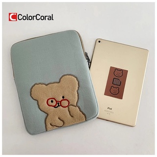 ColorCoral Korean Fashion Laptop Case Bag For Cartoon Glasses Bear Ipad Pro 9.7 10.5 11 13 inch Tablet Sleeve 15 inch Laptop Inner Bag (5)