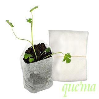 soulmate-100 piezas bolsas seedlings pequeñas plantillas pequeñas bolsas de alimentación no-Woven bolsa de nutrición para flores Vegetables/blanco