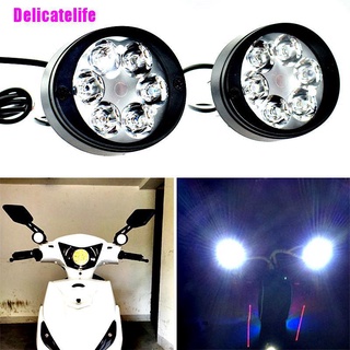 [Delicatelife] Juego de 2 luces de conducción antiniebla para motocicleta, 6 LED, 12 v-85 v