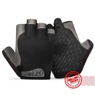 guantes deportivos de medio dedo hombres y mujeres antideslizante transpirable medio corte guantes al aire libre sección d9f1