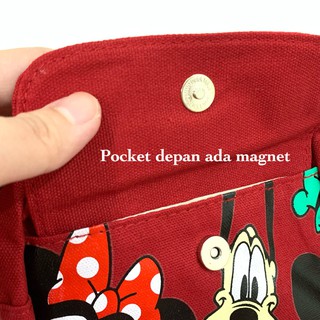 Zara Mickey Mouse bolsa de lona Material F29 importado de dibujos animados disney pequeña bolsa de niña (3)