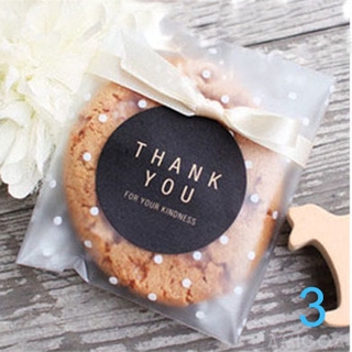 6Pcs / 1 Sheets Black Kraft Paper Stickers Thank You for Cake / Biscuits Decoration (4)
