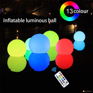 Inflatable Luminous Ball Waterproof Remote Control LED Colorful Beach Ball Great Gifts for Children