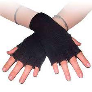 guantes negros sin dedos unitalla unisex