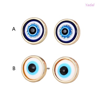 Yadal Evil Eye Stud Earrings Set Blue Eyes Amulet Earrings Kabbalah Protection Earring
