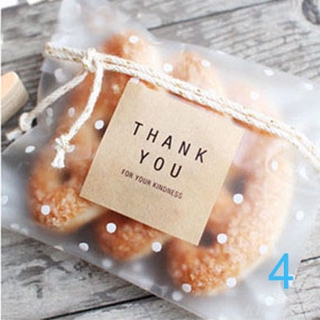 6Pcs / 1 Sheets Black Kraft Paper Stickers Thank You for Cake / Biscuits Decoration (5)