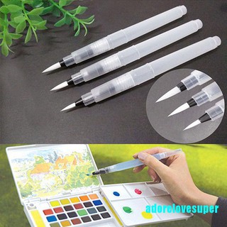 [adorelovesuper] 3 pzs pluma de piloto en forma de pluma para pincel de agua para pintar de colores de colores/herramienta de pintura nueva (1)