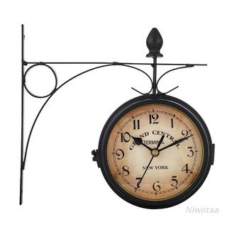 niwotaa retro estilo de la ue de hierro forjado reloj de pared creativo vintage diseño equipo de sincronización