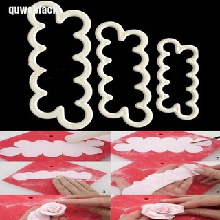 quweblack herramientas 3 piezas 3D rosa cortador de flores molde Sugarcraft Fondant pastel decoración UGF
