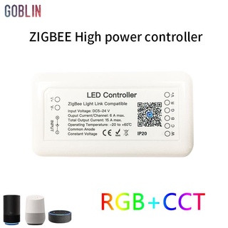 Tuya Zigbee 3.0 Smart LED Controlador RGB + CCT 6pin Light Strip DC12-24V Trabajo Con Alexa Asistente De Google goblin