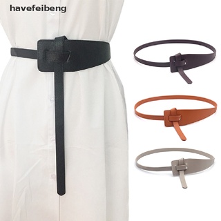 [havefeibeng] nudo de cuero de la pu cinturones de las mujeres suave anudada correa cinturón accesorios de vestir cinturas dfax
