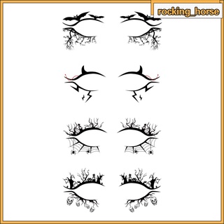 4 pares de pegatinas impermeables delineador de ojos negro sombra de ojos para etapa de mascarada