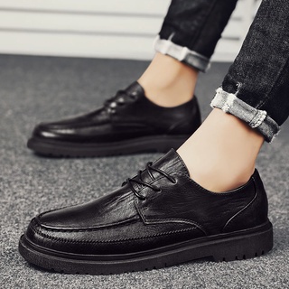 Zapatos de cuero de los hombres de negocios casual zapatos masculinos británicos zapatos de juventud negro zapatos de cuero de los hombres casual
