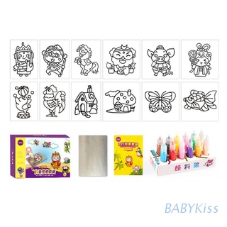 bbkiss 12 colores niños diy dibujo juguetes de dibujos animados pegamento tempera pintura kindergarten arte educativo artesanía