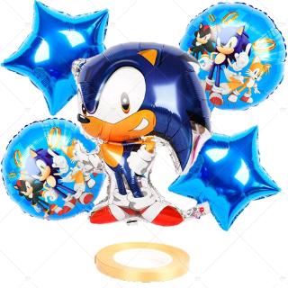 Set De globos De aluminio Sonic The Hedgehog 5 pzas Para decoración De fiestas