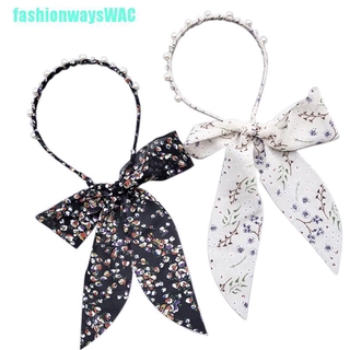 [Fashionwayswac ♥] Women'S Tie Hairband Headband Twist Thin Pearl Knot Hair Hoop Bands Accessories [Wac]